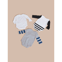 Coffret cadeau bébé trois pièces en coton imprimé - White