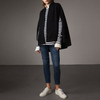 Cape en jersey brodé - Black