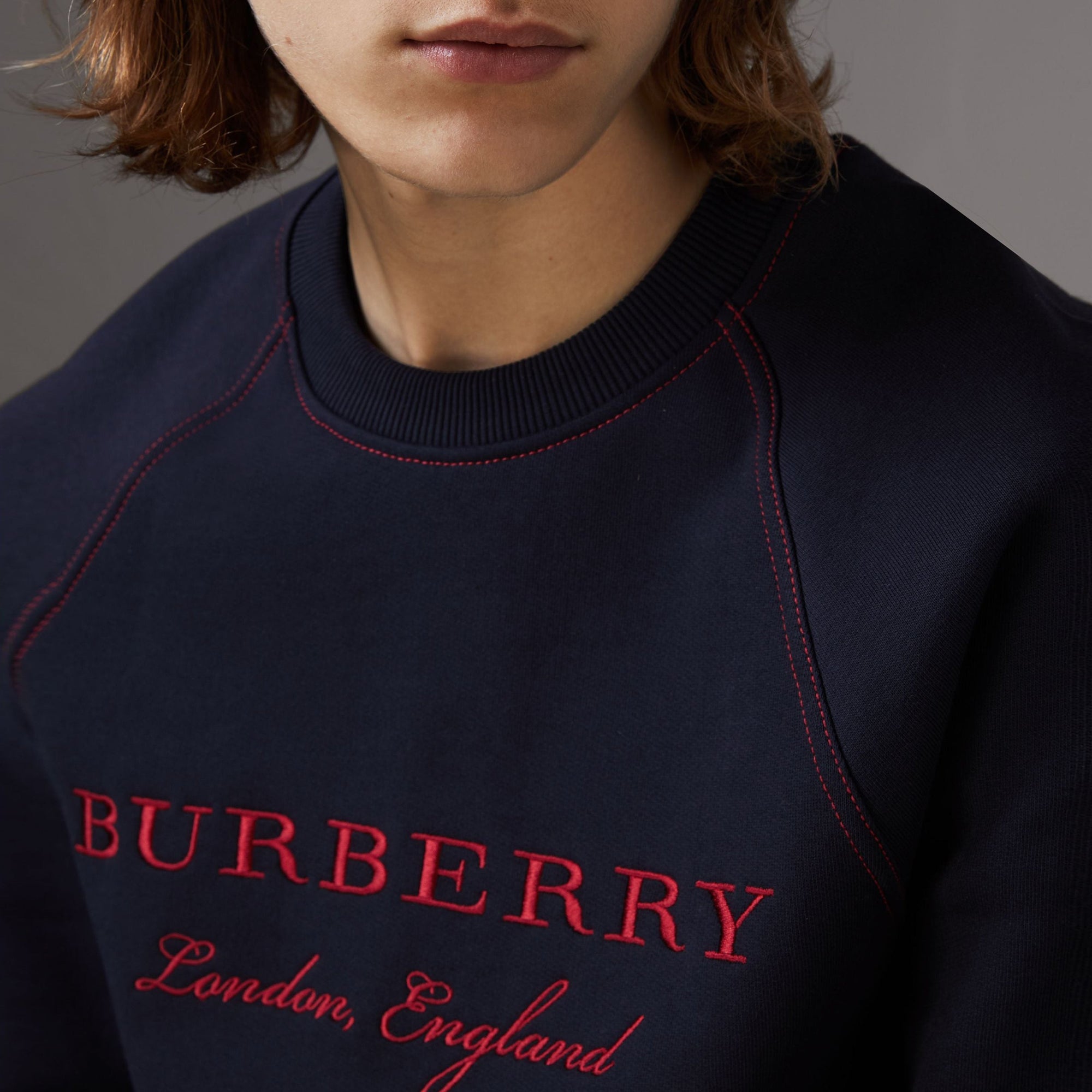 Sweat-shirt en jersey brodé - Navy