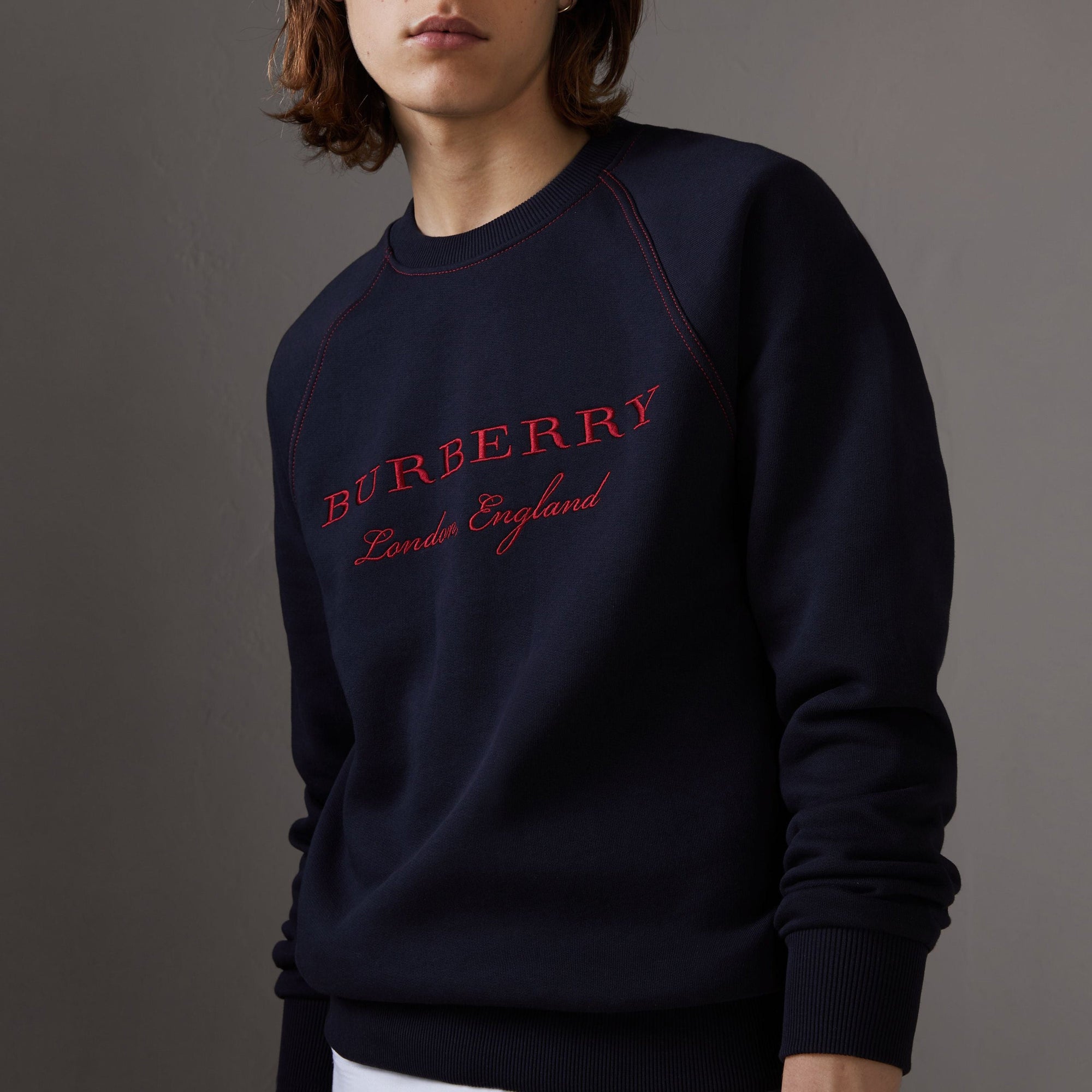 Sweat-shirt en jersey brodé - Navy