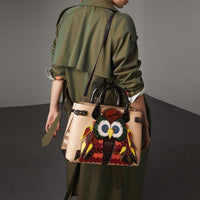 Sac The Banner moyen en cuir avec motif Bestiaire - Chino