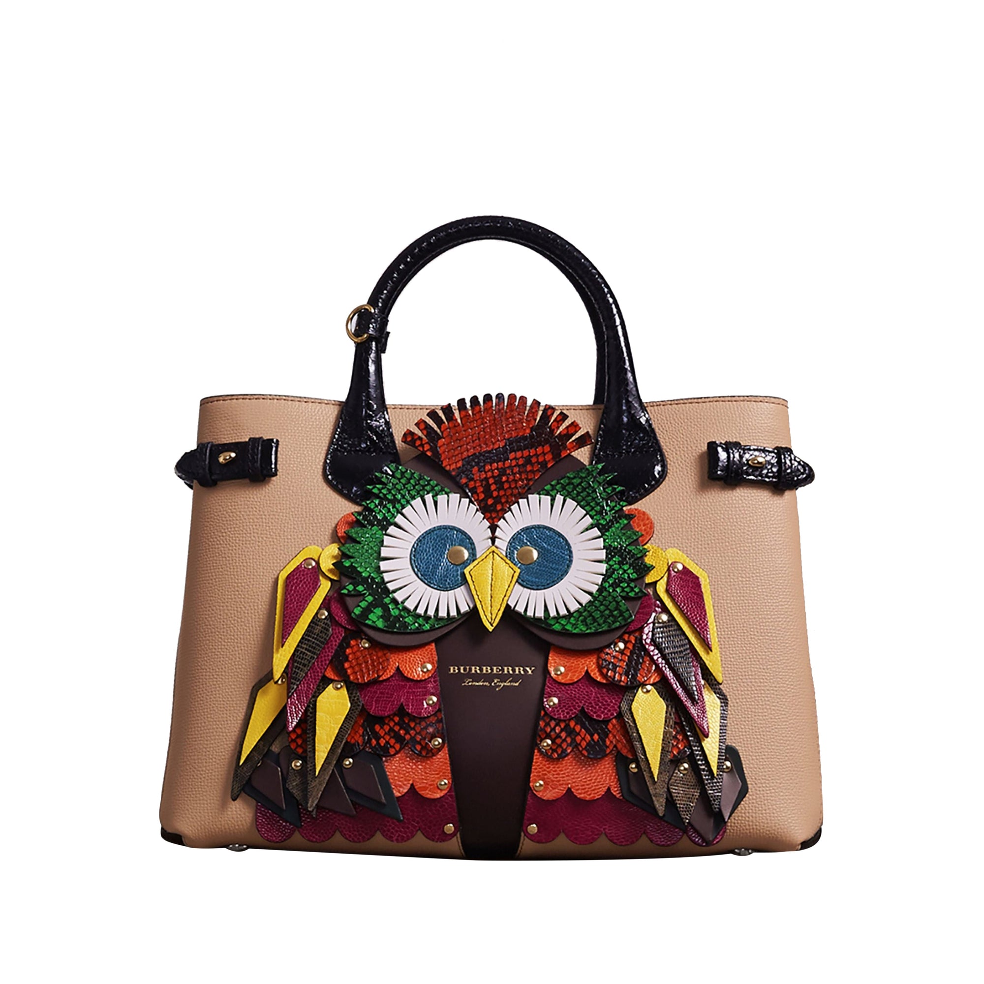 Sac The Banner moyen en cuir avec motif Bestiaire - Chino