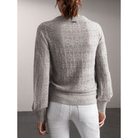 Pull en laine & cachemire détails en dentelle - Light Grey Melange