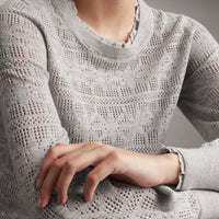 Pull en laine & cachemire détails en dentelle - Light Grey Melange
