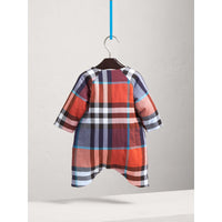 Combinaison en coton matelassé à motif check - Ornge Red & Blue