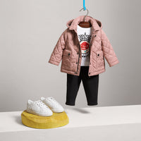 Veste matelassée avec capuche amovible - Pale Rose