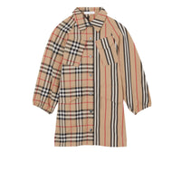 Robe chemise en coton à rayures iconiques et Vintage check - Archive Beige