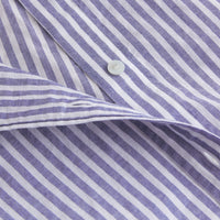 Chemise plastron plissé unisexe rayé - Pale Blue & White