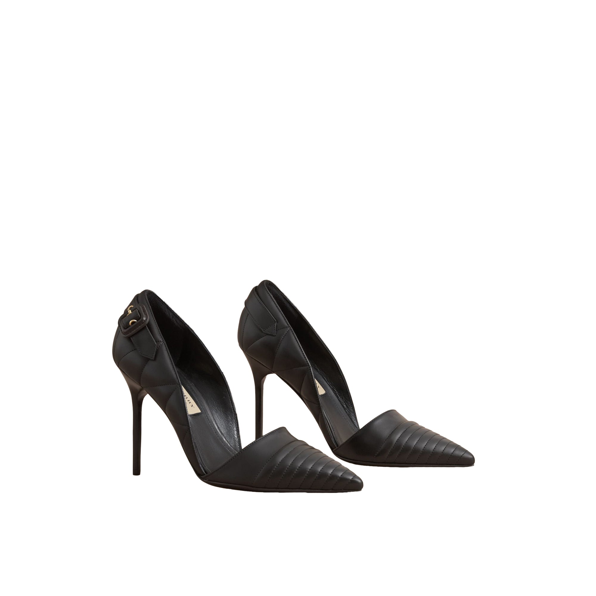 Escarpins d'Orsay en cuir matelassé - Black