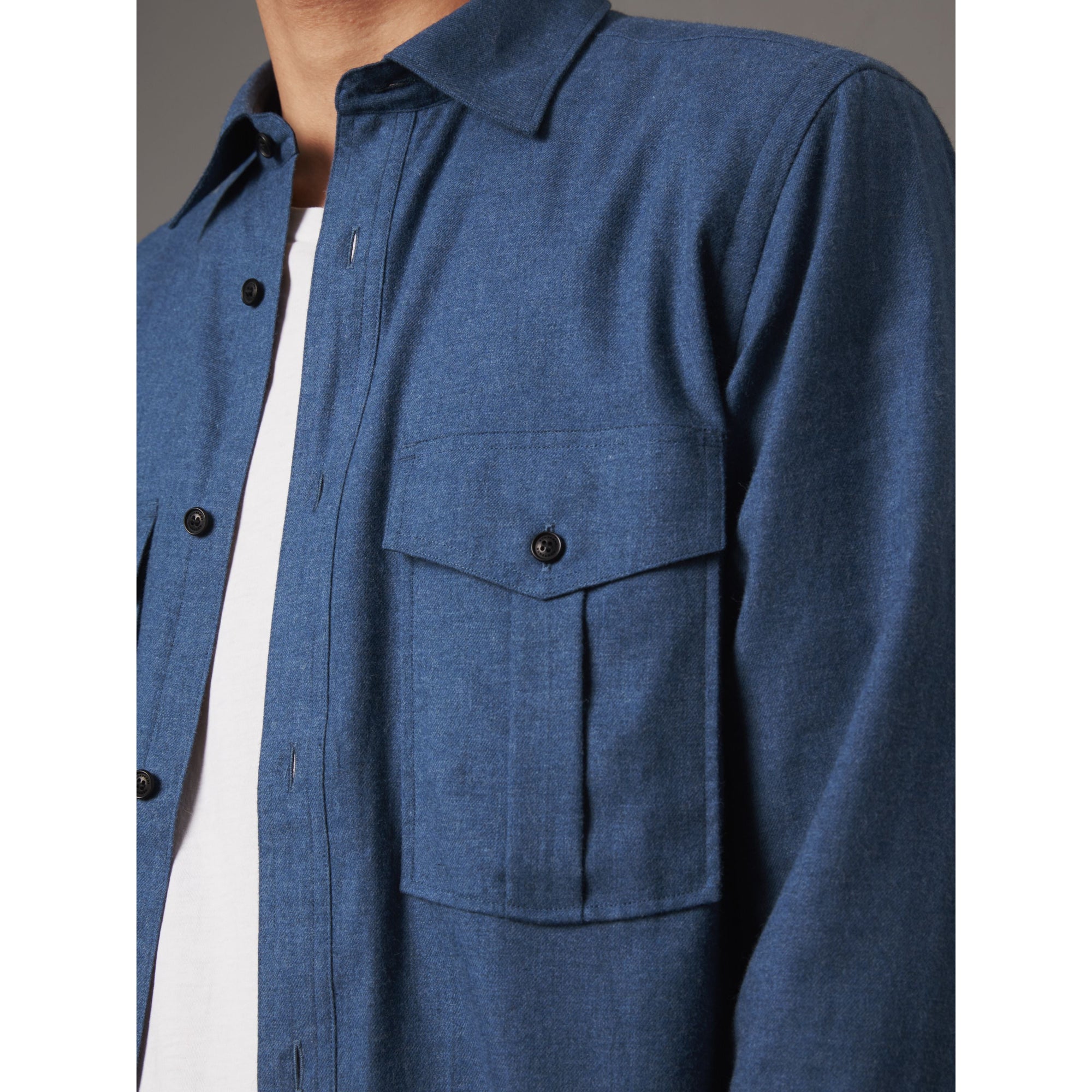 Chemise en flanelle de coton légère - Canvas Blue