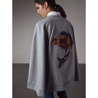Cape sweat-shirt avec appliqué Bestiaire - Pale Grey Melange