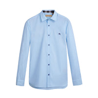 Chemise en popeline de coton avec boutons en résine - Pale Blue