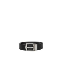 Ceinture réversible en tissu London check et cuir - Charcoal & Black