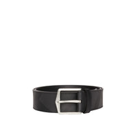 Ceinture à motif London check avec éléments en cuir - Charcoal & Black