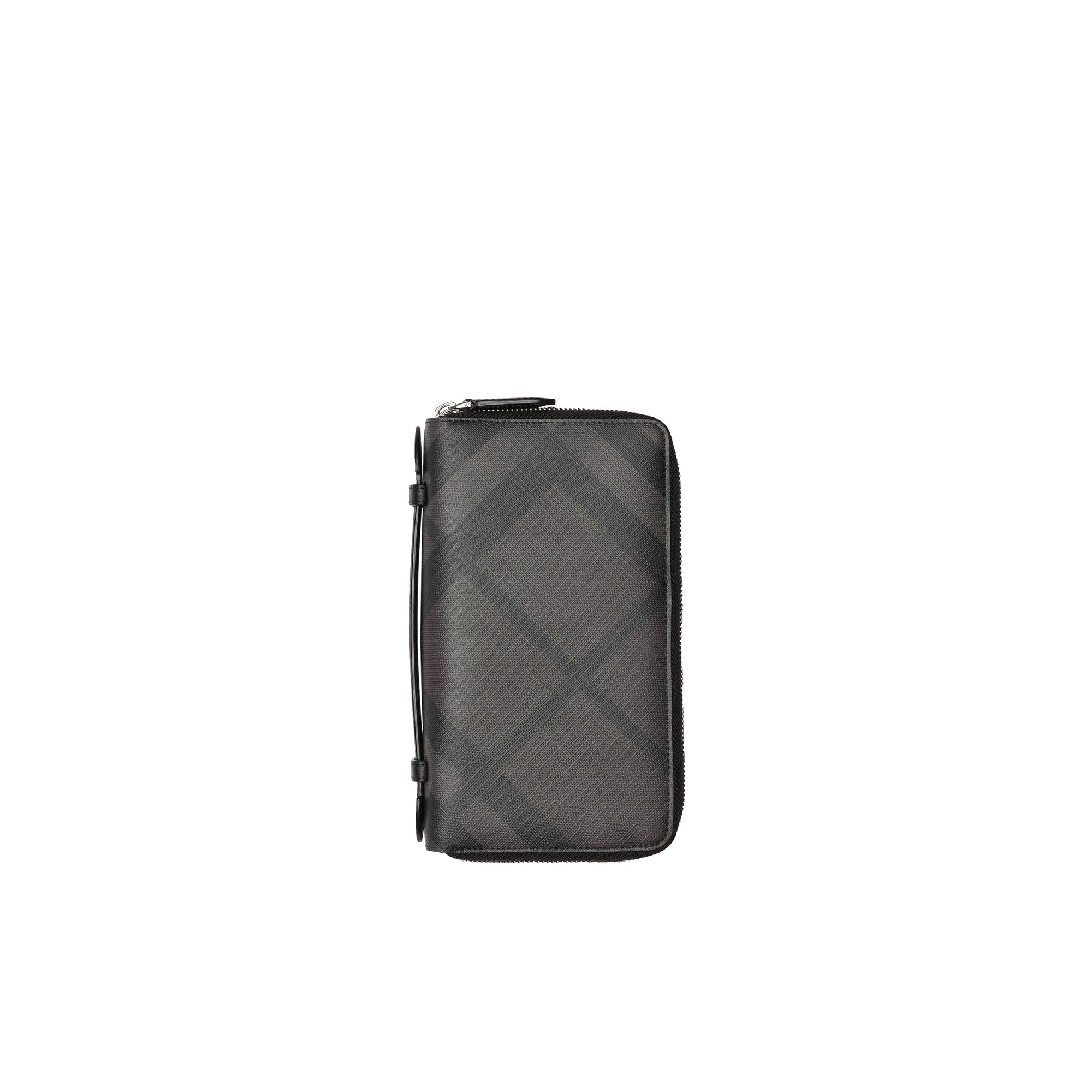 Portefeuille de voyage à motif London check - Charcoal & Black