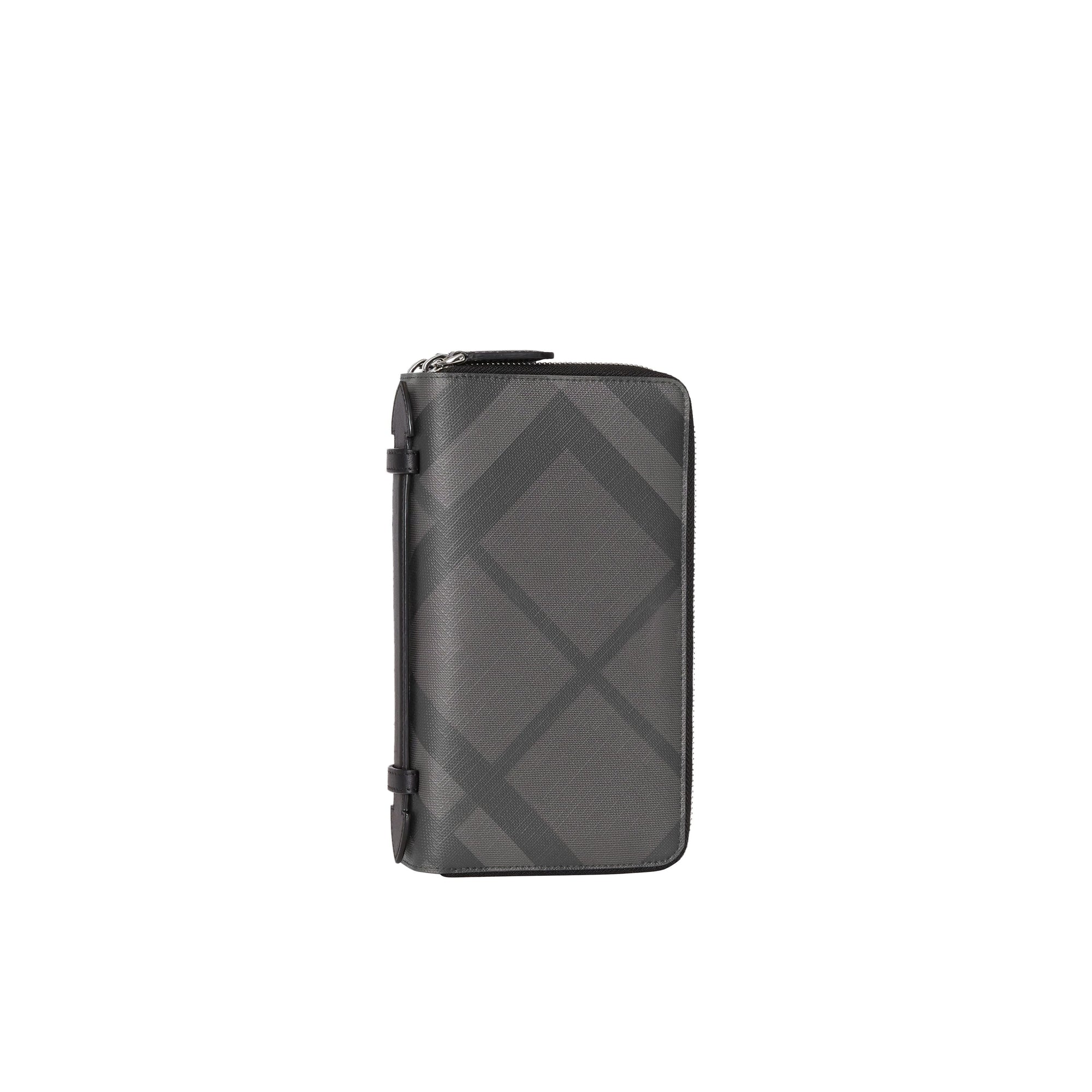 Portefeuille de voyage à motif London check - Charcoal & Black