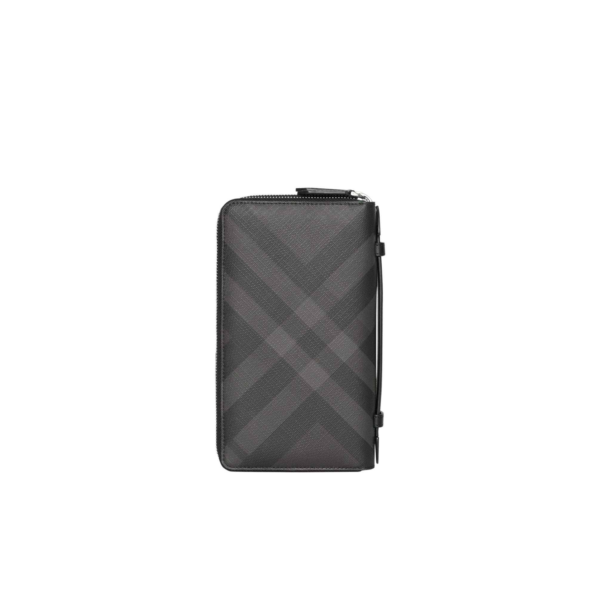 Portefeuille de voyage à motif London check - Charcoal & Black