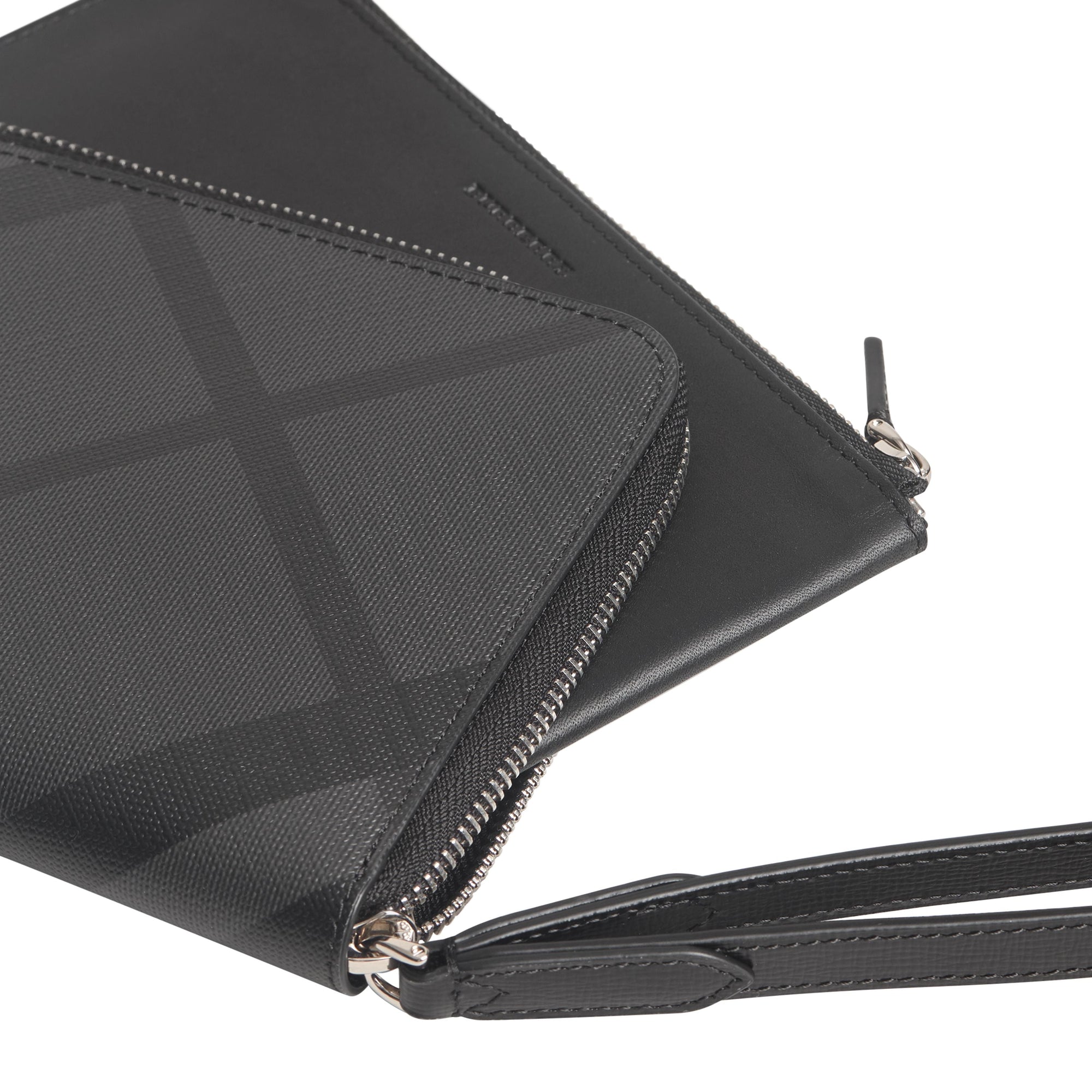 Portefeuille de voyage à motif London check - Charcoal & Black