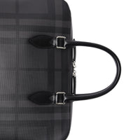 Attaché-case medium à motif London check avec éléments en cuir - Charcoal & Black