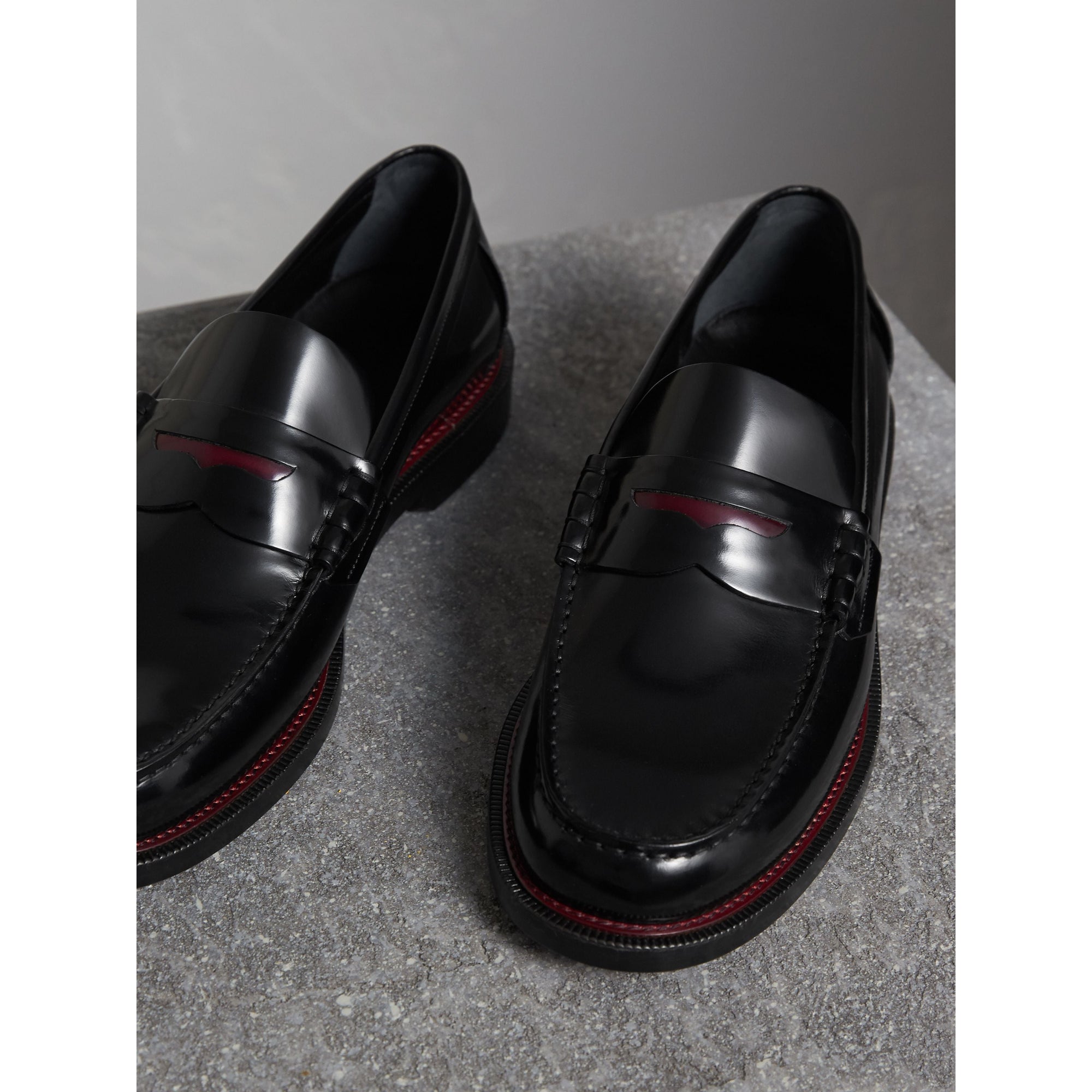 Mocassins Penny Loafers en cuir bicolore - Black