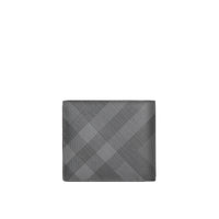 Portefeuille à rabat avec motif London check - Charcoal & Black