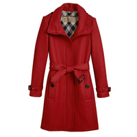 Manteau en laine technique et cachemire avec col entonnoir - Damson Red