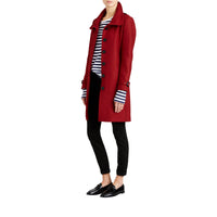 Manteau en laine technique et cachemire avec col entonnoir - Damson Red