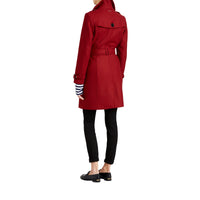 Manteau en laine technique et cachemire avec col entonnoir - Damson Red