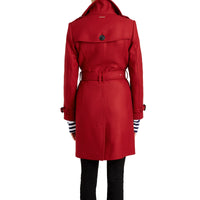 Manteau en laine technique et cachemire avec col entonnoir - Damson Red