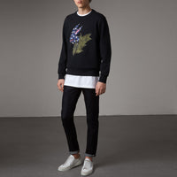 Sweat-shirt en coton avec motif Bestiaire - Black