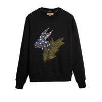 Sweat-shirt en coton avec motif Bestiaire - Black