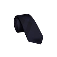Cravate fine en soie à motif check - Navy