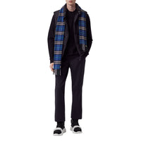 Écharpe en cachemire à motif check - Bright Navy