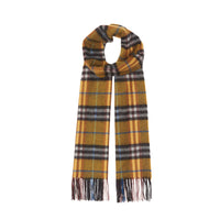 Écharpe en cachemire à motif check - Amber Yellow