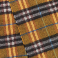 Écharpe en cachemire à motif check - Amber Yellow