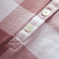Polo en piqué de coton extensible à motif check - Antique Rose