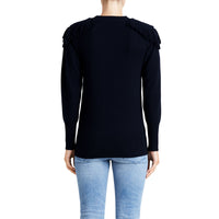 Pull en laine et cachemire avec galons militaires - Navy