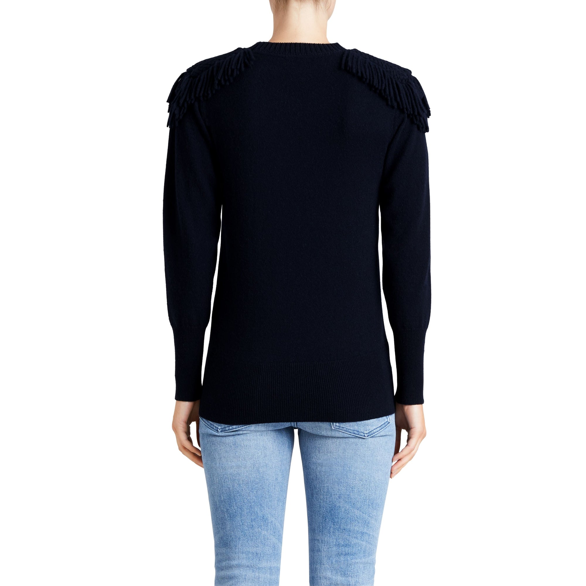 Pull en laine et cachemire avec galons militaires - Navy