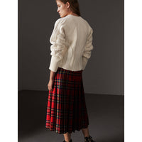 Pull en maille de laine et cachemire torsadée - Natural White