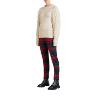 Pull en maille de laine et cachemire torsadée - Natural White