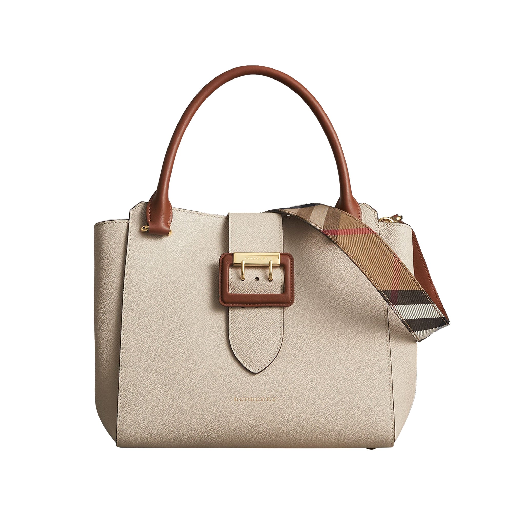 Sac tote The Buckle moyen en cuir grainé bicolore - Limestone