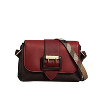 Sac à bandoulière The Buckle en cuir color-block - Antique Red