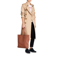 Sac tote en cuir estampé - Chestnut Brown