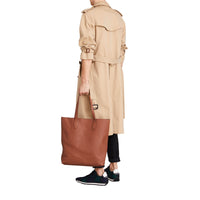 Sac tote en cuir estampé - Chestnut Brown