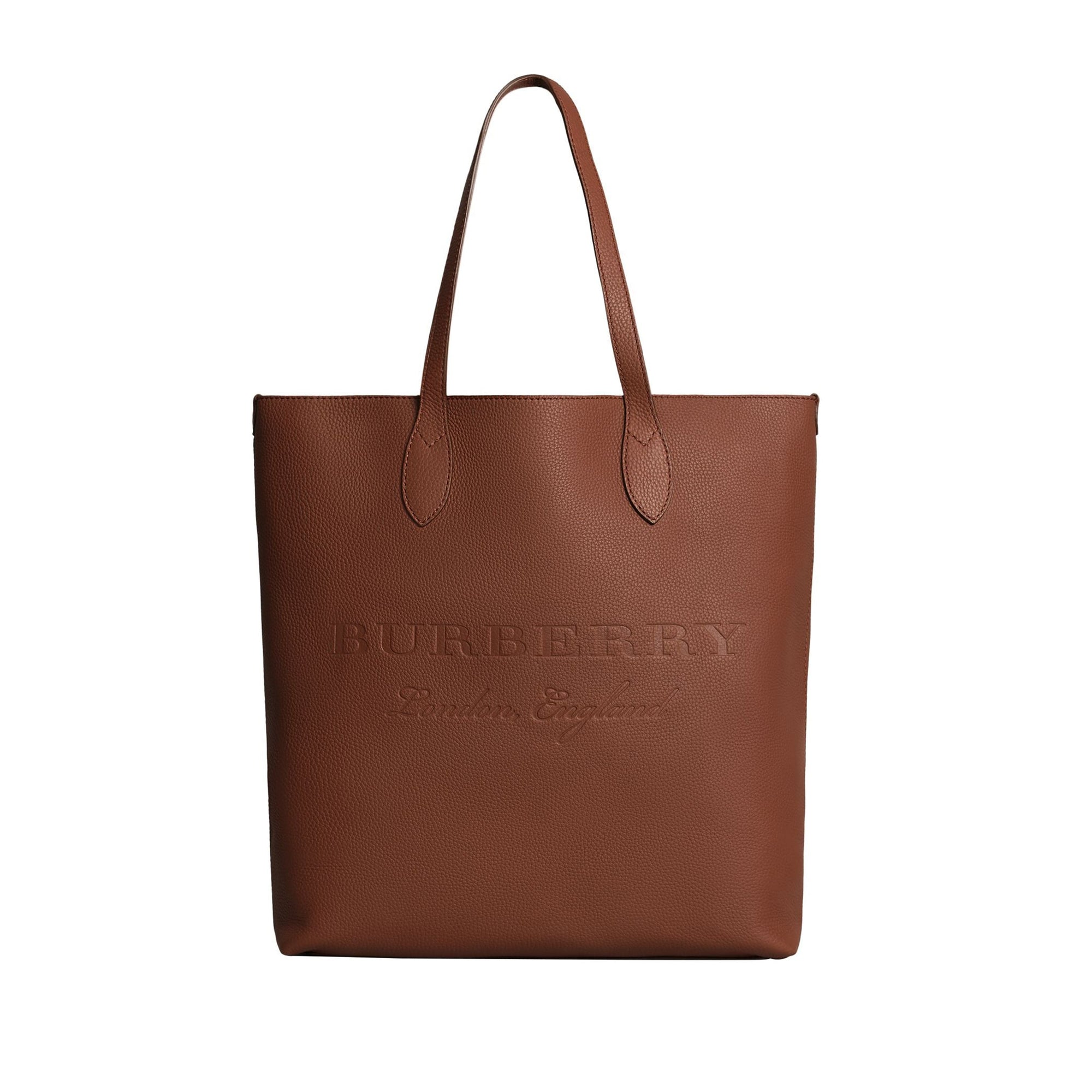 Sac tote en cuir estampé - Chestnut Brown