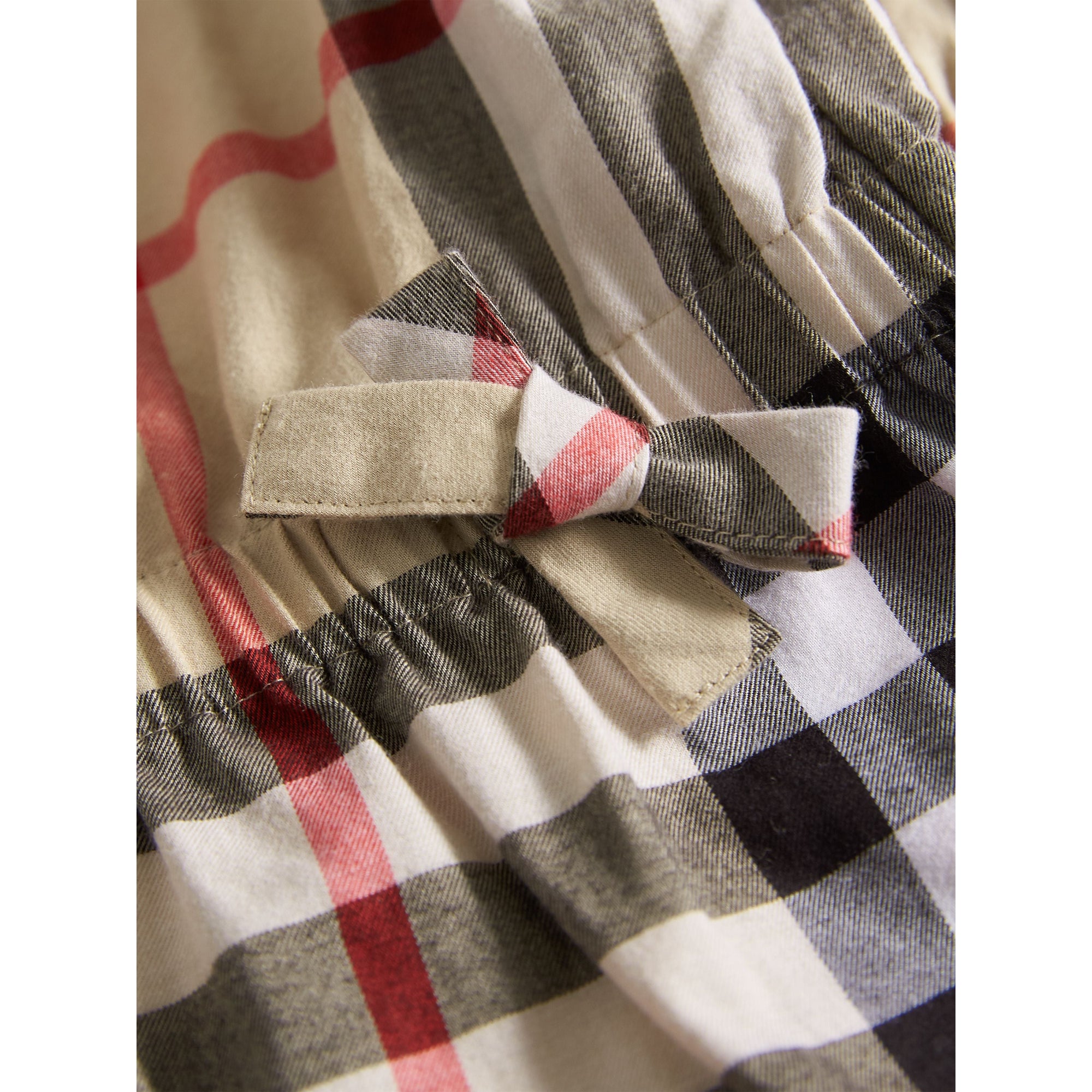 Robe en flanelle de coton à motif check et fronces - New Classic
