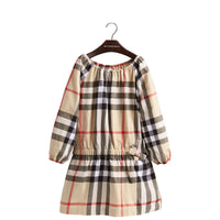 Robe en flanelle de coton à motif check et fronces - New Classic