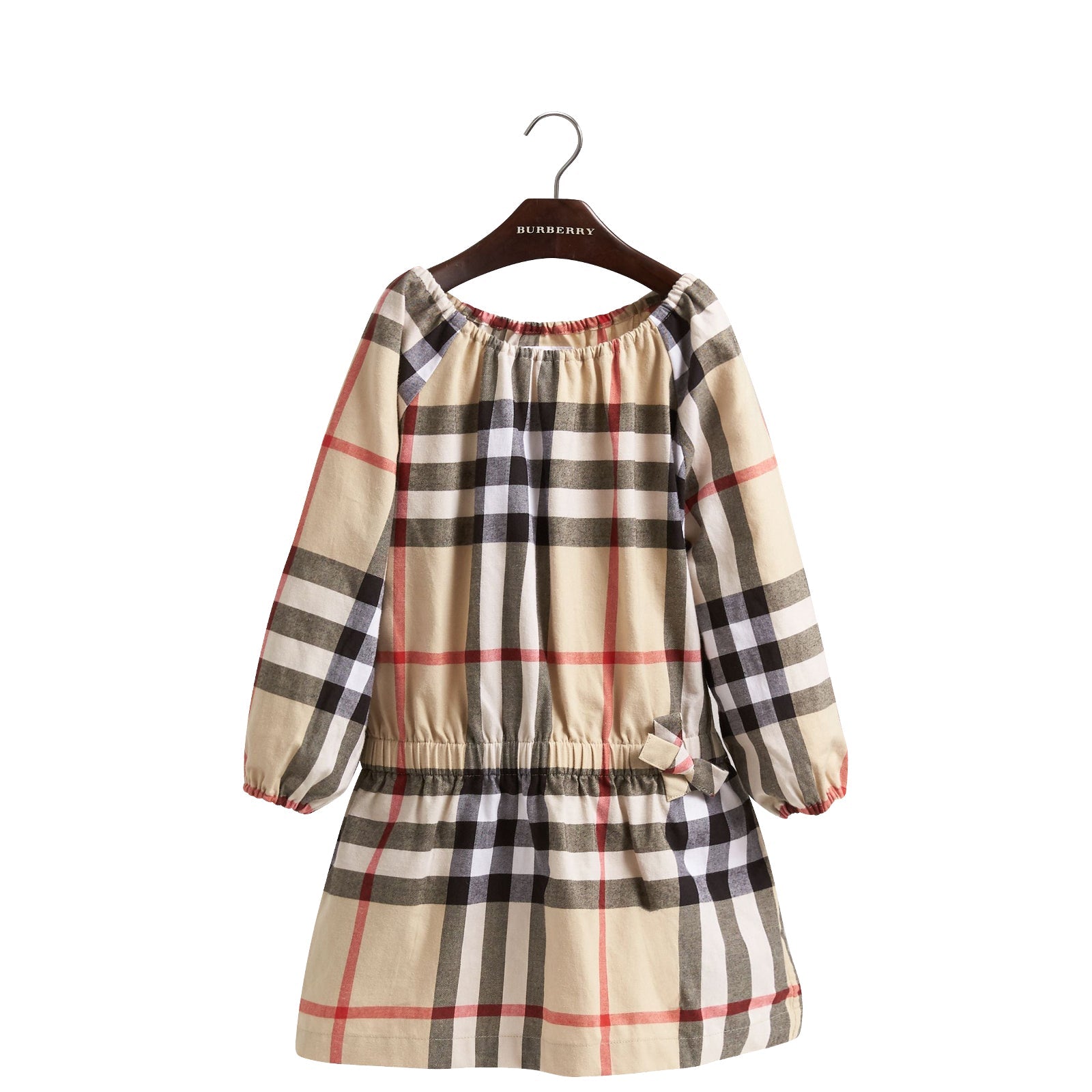 Robe en flanelle de coton à motif check et fronces - New Classic