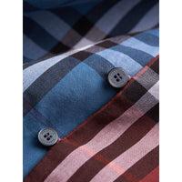 Robe froncée en coton à motif check color-block - Camel