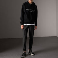 Sweat-shirt brodé à capuche - Black